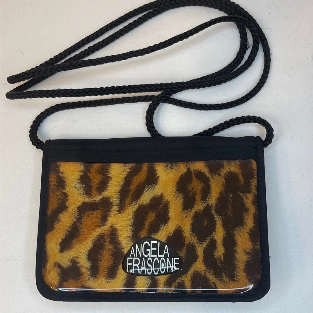 Angela Frascone Mini Leopard Print Crossbody Bag EUC - Picture 3 of 9